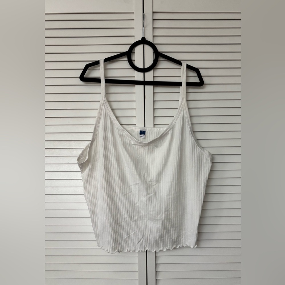 Old Navy White Ribbed Cami Tank, Size: 4X, NWT